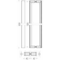 Ручка-скоба Colombo Wind LC46 для стеклянных дверей. Длина 600 мм. схема