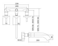 Treemme Cut смеситель для раковины AA3552 схема 1