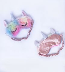 Плюшевая маска для сна единорог