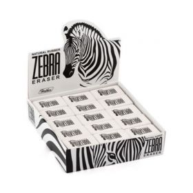 Ластик из натурального каучука Hatber Zebra 35х23х8 мм в картонной Дисплей-витрине (арт. 35BL_14231)