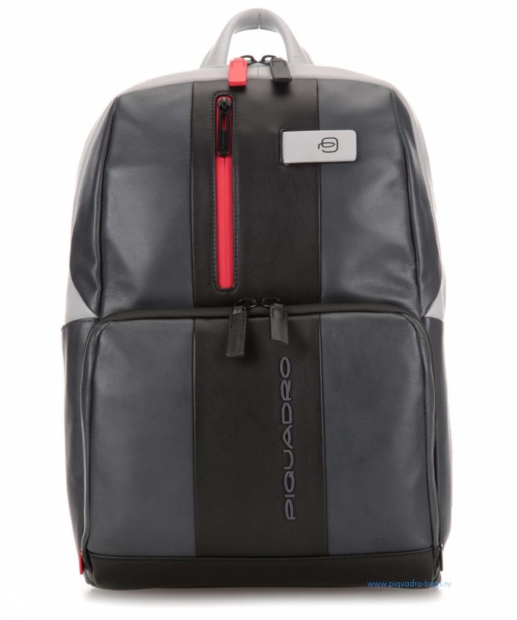 Бизнес-рюкзак кожаный Piquadro CA3214UB00/GRN черно-серый