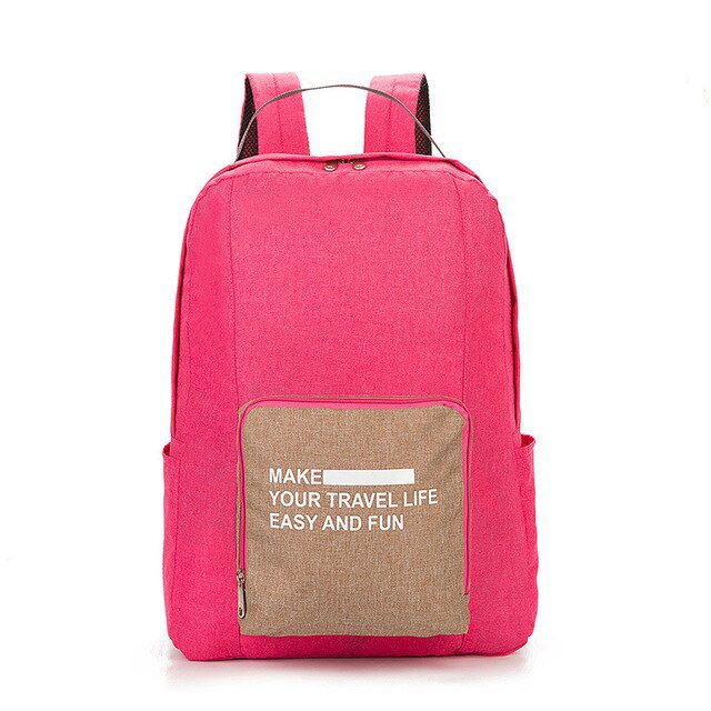 Складной Туристический Рюкзак New Folding Travel Bag Backpack 20, Цвет Розовый