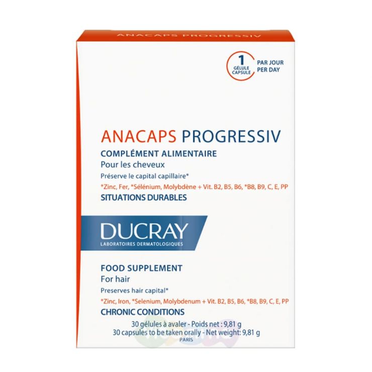 Ducray Anacaps Progressiv Витамины для волос и ногтей, 30 капс.