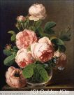 s1105 Still Life of Roses in a Glass Vase - Solid colors