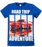 Футболка для мальчика с принтом ROAD TRIP синяя