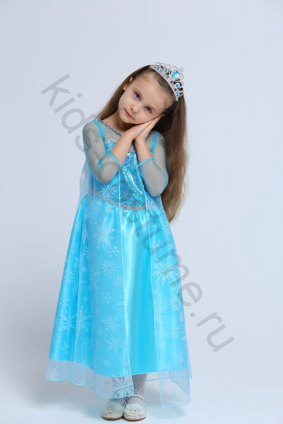 Платье волшебной принцессы Эльзы Холодное сердце с брошью **AMAZING**