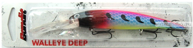 Воблер Bandit Walleye Deep 120 мм / 17,5 гр / Заглубление: до 8,1 гр / цвет:  Blue Red Head 2OL125