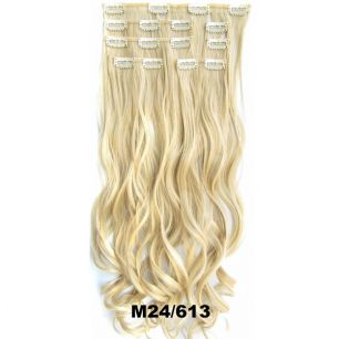 Искусственные волнистые термостойкие волосы на заколках №M024/613 (55 см) - 7 прядей, 100 гр.