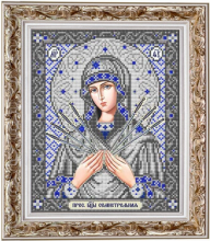 ИС-4040 Славяночка. Пресвятая Богородица Семистрельная в серебре. А4 (набор 825 рублей)