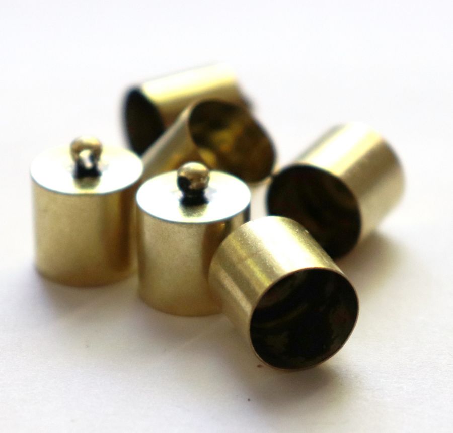 Колпачок цилиндр, с петелькой, D-12 мм, Светлая бронза, 6 шт/упак