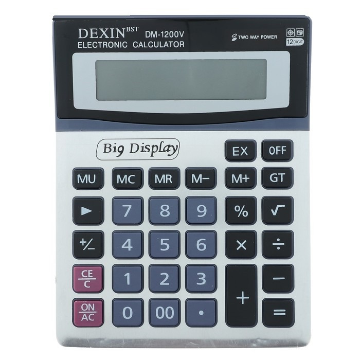 Настольный 12-Разрядный Калькулятор С Двойным Питанием И Большим Дисплеем DM-1200V