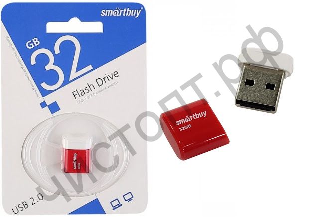 флэш-карта Smartbuy 32GB LARA Red мини брелок