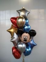 Хромы, Микки Маус, звёзды и сердца - стильное сочетание шаров на детский день рождения