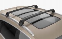 Багажник на крышу Hyundai Santa Fe 2012-..., Turtle Air 2, аэродинамические дуги на интегрированные рейлинги (черный цвет)