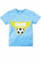 Голубая футболка для мальчика с футбольным мячом
