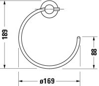 Duravit D-Code 9921 Кольцо для полотенец схема 1