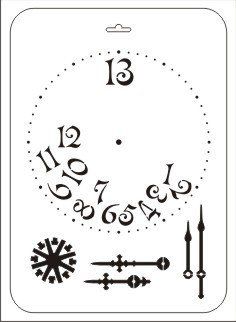 Трафарет ддя творчества, прямоугольный, Уставшие часы, ТТР-35