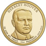 31-й президент США - Герберт Гувер.1 доллар США 2014 года