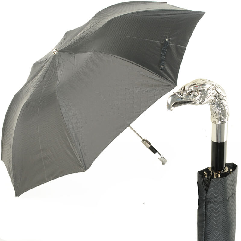 Зонт складной Pasotti Auto Eagle Silver Onda Black
