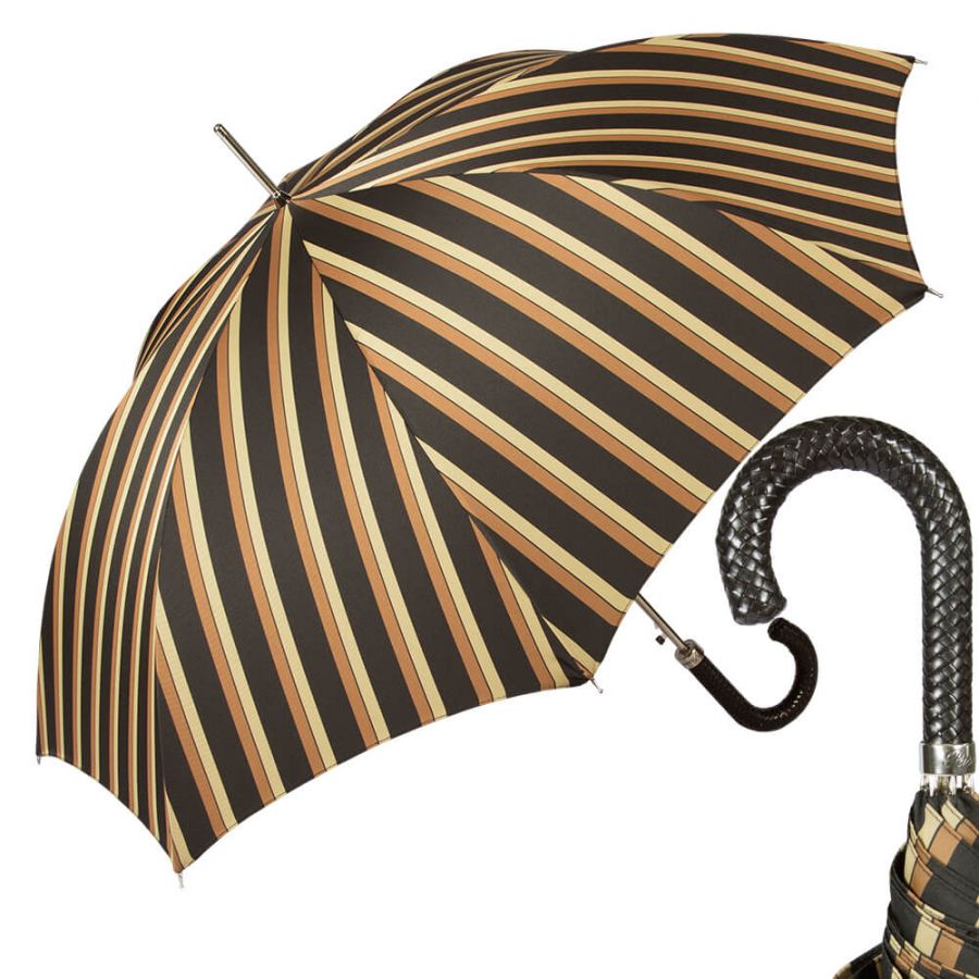 Зонт-трость Pasotti Braid Alfred Marrone