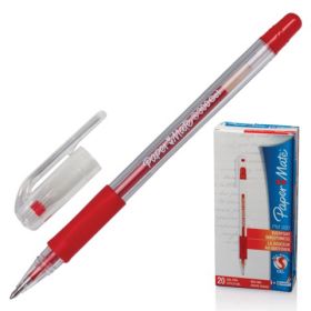 Ручка гелевая PAPER MATE "PM 300", корпус прозрачный, толщина письма 0,7 мм, красная (арт. S0929370)