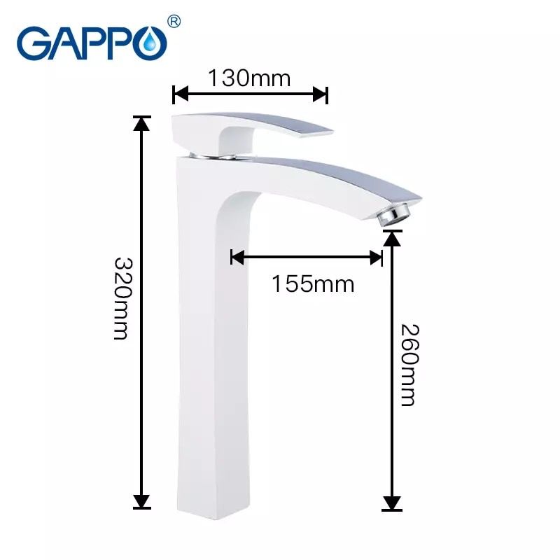 Gappo G1007-18 Смеситель для раковины (белый/хром)