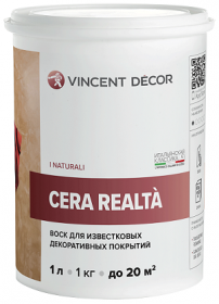Защитный Воск Vincent Decor Cera Realta 1л Глянцевый для Декоративных Покрытий / Винсент Декор Чера Реальта