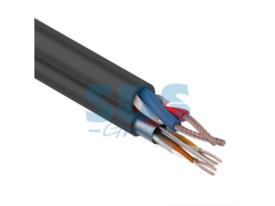 Мульти-кабель  FTP  2PR  24AWG  CAT5e + 2х0.75мм?., 200м., черный, OUTDOOR  REXANT, 01-4042