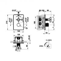 Термостатический смеситель для ванны/душа Gessi Inciso 58234 схема 1