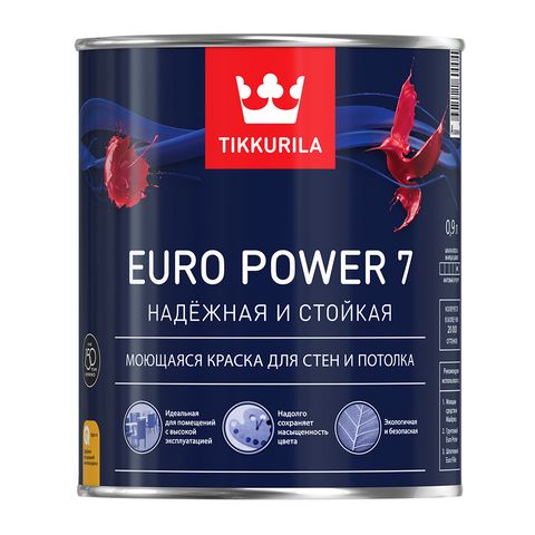 Евро 7 (Euro Power 7) Матовая латексная краска на основе акрилового сополимера