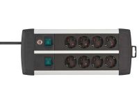 Удлинитель Brennenstuhl Premium-Duo-ALU-Line сдвоенный 8 розеток, 3 метра, кабель H05VV-F 3G1,5 (1391000908)