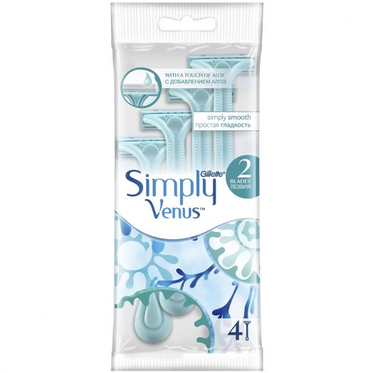 Бритва однораз SIMPLY VENUS 2 д/жен. 4шт