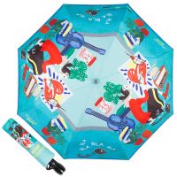 Зонт складной Moschino 7016-OCP Olivia painter Light blue