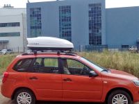 Автомобильный бокс на крышу YUAGO Optima, 390 литров, белый матовый
