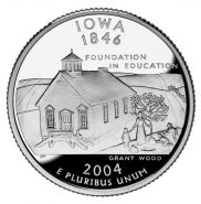 25 центов США 2004г - Айова, UNC - Серия Штаты и территории