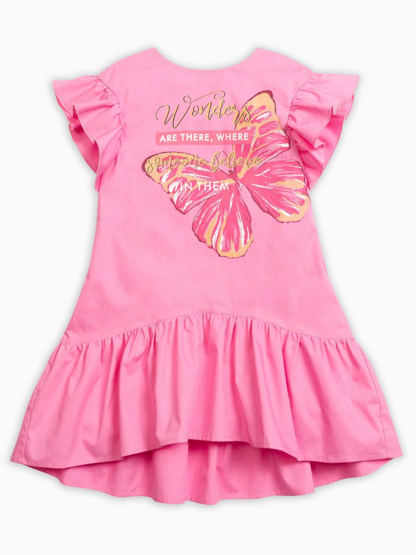 Розовое платье Бабочка для девочки 7 лет
