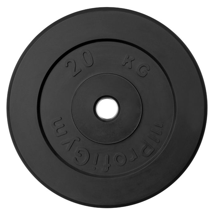 Диск «Profigym» тренировочный обрезиненный 20 кг черный 31 мм (металлическая втулка)