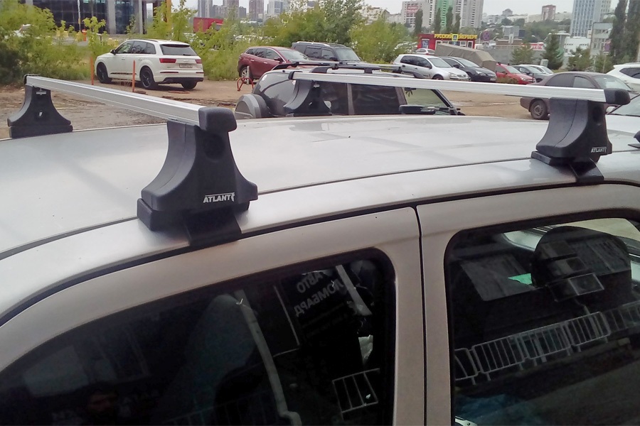 Багажник на крышу Toyota Cami (без рейлингов), Атлант, прямоугольные дуги