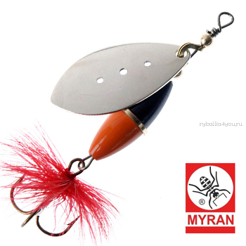 Блесна вертушка Myran Wipp Orange Svart 5гр / цвет: Silver 6441-01