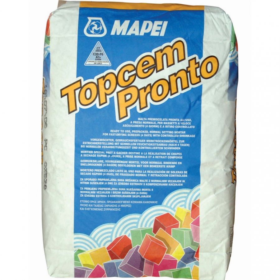 Topcem Pronto (Топсем Пронто) готовая к применению сухая смесь для быстросохнущих стяжек "MAPEI"- 25кг