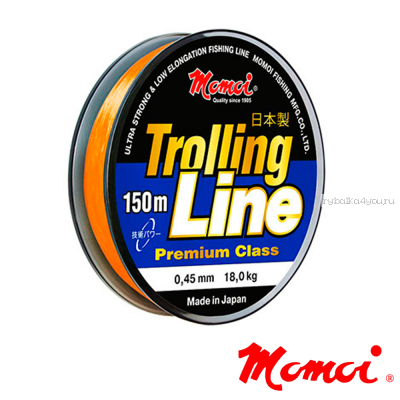 Леска монофильная Momoi Trolling Line 150 м / цвет: оранжевый