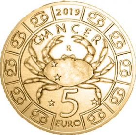 Знак Зодиака Рак 5 евро Cан-Марино 2019 на заказ
