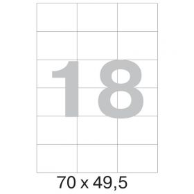73626 / 641810  Этикетки самоклеящиеся Mega label белые 70х49.5 мм (18 штук на листе А4, 100 листов в упаковке)