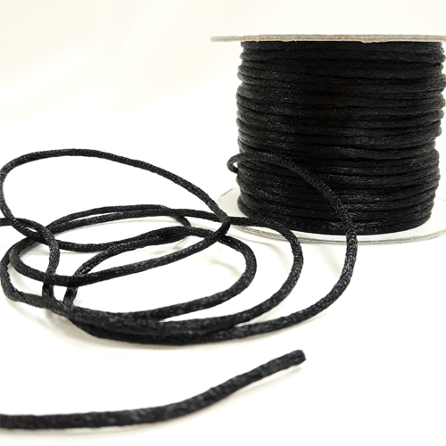 Отделочный шнур, круглый, диаметр 2 мм, цвет чёрный, за 1 м.