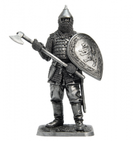 Русский воин с топором, 14 век (олово)