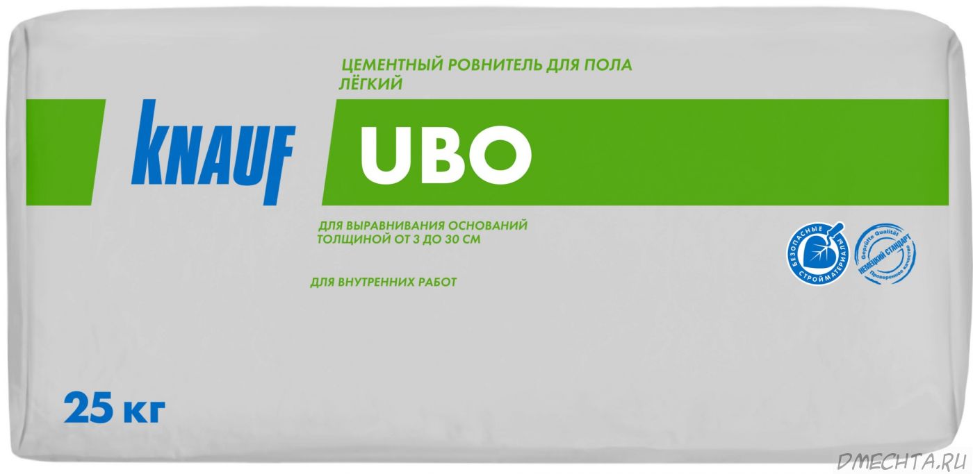 Стяжка пола лёгкая Knauf Убо, 25 кг — Купить в Москве цены от 490 руб —  доставка, цена, разгрузка, характеристика