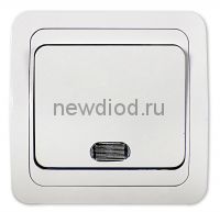 Выключатель 1кл с подсветкой CLASSICO белый 2121 IN HOME