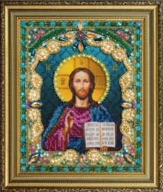 Картины Бисером p-408 Икона Христа Спасителя фирменный набор для вышивки бисером купить оптом в магазине Золотая Игла