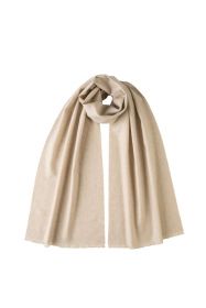 стильный однотонный шарф 100% шерсть мериноса, расцветка "Овсяный"  NATURAL BRUSHED MERINO, средняя плотность 4