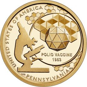Вакцина против полиомиелита .Пенсильвания 1 доллар США  2019 Инновации Монетный двор на выбор